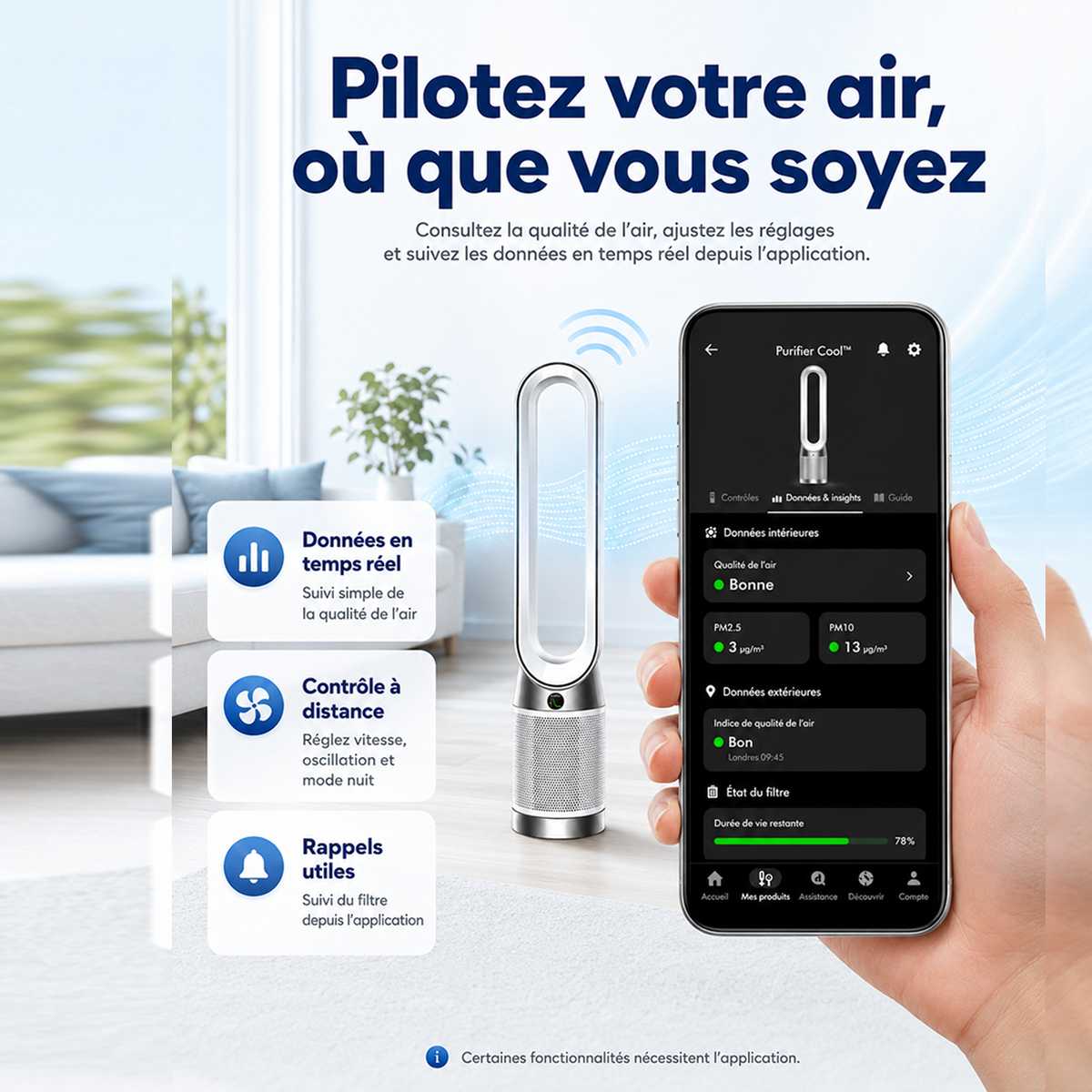 Purificateur ventilateur Dyson Purifier Cool PC1 (Blanc)